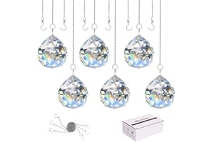 MerryNine Clear Crystal Ball Prism Sun Shine Catcher Rainbow Pendants Maker, Prismes de Cristaux Suspendus pour Les fenêtres, pour Le Feng Shui, pour Les Cadeaux. (1, 40mm) Noël