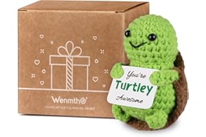 WenmthG Funny Positive Gift Emotional Support Crochet Turtle for Friends Colleagues and Family, Pocket Hug Positive Crochet Animals Birthday Gifts for Women Men