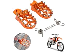 AnXin Furasten Pedale CNC fr SX SXF EXC EXCF XC XCF XCW XCFW SMC 65 85 125 150 200 250 300 350-1290 Motorrad aus Aluminium in Orange, Vorder, Universelle Passform