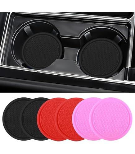 Lot De 2 Dessous De Verre Silicone Pour Voiture - Antidérapants, Avec Strass, Diamètre 7 Cm (2,75 Pouces), Noir