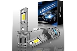 AUXIRACER H3 LED Lampadina senza polarità, 16000LM 80W 6500K Bianco Xenon 500% Luminoso H3 LED Fari auto e moto, sostituzione alogena per abbaglianti e anabbaglianti, H3 IP68, 2 Pezzi