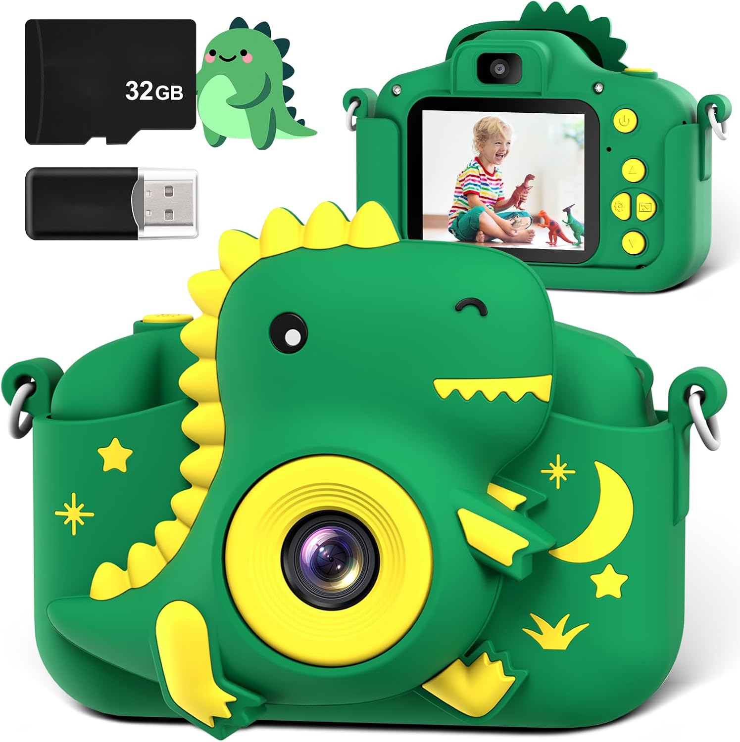 Camara Fotos Infantil, GREENKINDER Camara de Fotos para Niños con Pantalla de 2.0 Pulgadas,20MP & 1080P HD Cámaras Digital para Niños con 32GB TF Tarjeta,Juguetes de Cámara para Niños Niñas