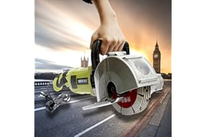 KOLHGNSE 4000W Elektrische Mauernutfräse Schlitzfräse 7500 U/min Wandschlitzer, Mauerfräse Elektrische Wandfräse mit 5 Sägeblatt &Wasserpumpe für Ziegel Beton Marmor usw