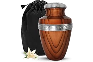 SOLACE FOREVER Wooden Cremation Urn - Handcrafted Urns for Ashes Adult Large with Velvet Bag - Honour Your Loved One with Wooden Urn for Human Ashes - Large Urn for Adults - Human Ashes Urn for Men & Women
