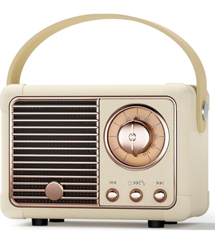 HOOGEE Retro Bluetooth luidspreker met licht, muziekbox, bluetoothbox, outdoor draagbare luidspreker, bluetooth, voor camping, balkon, decoratie en tuindecoratie, Bluetooth 5.3 voor binnen en buiten