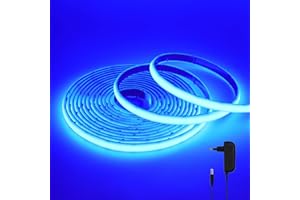 HEGEHE - 12V COB LED strisce al neon [1M, blu], IP68 impermeabile, 320 LED/m flessibile FCOB LED Nastri CRI90+, tagliabile ogni 2,5cm, decorazione domestica