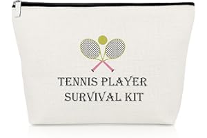 GEVODY Tennis Player Gift for Women Makeup Bag Tennis Lover Gift for Tennis Girl Coach Cosmetic Bag Tennis Team Gift Graduation Gift for Her Friend Tennis Travel Cosmetic Pouch Inspirational Birthday Gift