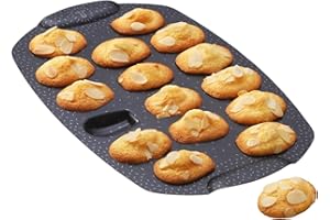 Tefal Moule gâteau 16 mini madeleines, Revêtement antiadhésif, Aluminium recyclé et recyclable, Pâtisserie bien dorée, Fabriqué en France, PerfectBake Mini J5734802