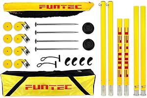 Funtec Pro Beach Set - transportable Beachvolleyball-Netzanlage für Top-Sport