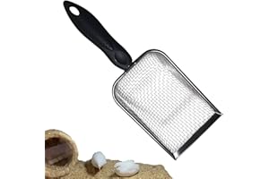 HWORKS Katzenstreuschaufel aus Metall, Kotschaufel aus Metall mit Komfortgriff, Metallsieb mit tiefer Schaufel für Katzen, Hunde und Kaninchen, Streuschaufel aus feinem Sand für die Katzentoilette, Streuscha