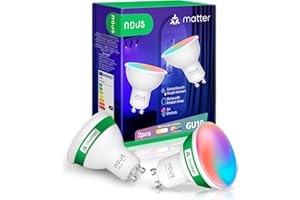NOUS GU10 RGB LED Lampe, WLAN Glühbirne Alexa, Smart Light Bulb, App gesteuertes Licht, Glühbirne Farbwechsel, LED Glühbirne dimmbar, Smart Life/Tuya App, 2.4GHz WiFi, Pack of 2