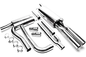 TA TECHNIX TA-Technix Edelstahlanlage Auspuffanlage Edelstahl Sportauspuff Anlage 2x76mm mit ABE