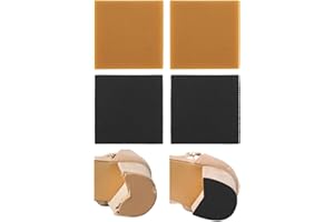 TINOALY 4 Pezzi Toppe Tacchi Alti, Antiscivolo Toppe Quadrate per la Riparazione dei Tacchi Antirumore in Gomma per la Riparazione Delle Suole Scarpe da Donna e da Uomo (Nero e Giallo)