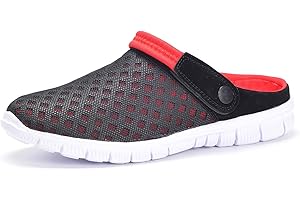 Hsyooes Mules Et Sabots Homme Femme Respirant Chaussures de Jardin Sandale à Enfiler Chaussons Pantoufles Été