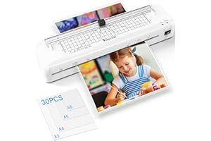 Raycial A3 Laminiergerät,70 Sek Schnelles Aufwärmen,5 in 1 Laminiergerät mit 30 Laminierfolien für A3 A4 A5 A6,Papierschneider,Eckabrunder,Heiß- und Kaltlaminieren Laminierset für Büro,Zuhause,Schule