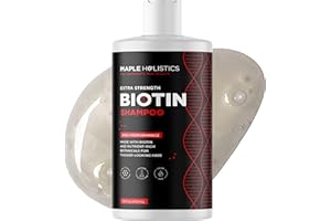 MAPLE HOLISTICS Extra Strength Biotin Shampoo for Thinning Hair - Vegan Sulphate Free Hair Shampoo with Volumizing B Vitamins Argan and Rosemary Oil - Biotin Hair Shampoo for Dry and Damaged Hair Care - 473mL