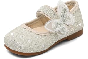 MK MATT KEELY Scarpe Principessa Bambina Ballerine Bimba con Farfalla Scarpe Brillantini Mary Jane Partito Bambine e Ragazze