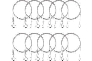 Hwtcjx 10 PCS Picture Hanging Wire Rope, Picture Hanging Chain, Mirror Chain, Stainless Steel Wire Rope, Cable Suspension Kit, Hold Up to 20kg, for LED Panel Lights, Heavy-Duty Lighting (1.5mmx1m)