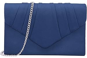 Milisente Pochette Donna,Women Clutches Borse Da Sera Con Pochette In Velluto (Marina Militare Blu)
