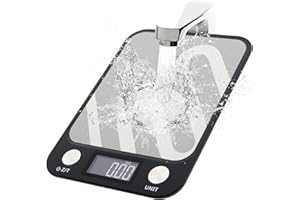 Impolio Küchenwaage 1 g - 5000 g, Küchenwaage digital Display, Feinwaage g, oz, lb, tl, kg, Digitale Küchenwaage mit Tara-Funktion, Kaffeewaage mit Edelstahl Wiegefläche (Mit Batterie)