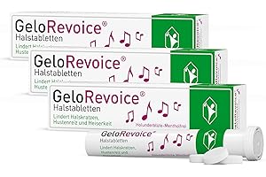 ‎GELOREVOICE GeloRevoice Halstabletten Holunderblüte-Mentholfrei: Lindert Halskratzen, Hustenreiz und Heiserkeit, lang anhaltende Linderung auch bei Halsschmerzen, Schluckbeschwerden und Räusperzwang, 60 Stk