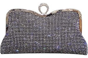 Syrads Bolso de Boda Dorado Clutch Mujer Fiesta Carteras de Mano Bolso de Noche Bandolera con Cadena para Ceremonia Novia Diamantes 722