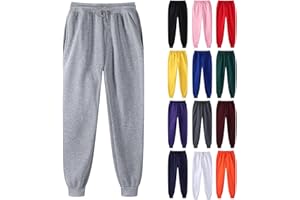 GÉNÉRIQUE Pantalon de Jogging Femme Sweatpants Taille Élastiqué avec Poches Pantalons de Survêtement Mode Sport Uni Sarouel Jogging Pantalon Workout Training Chaud Pants Automne Hiver 2025