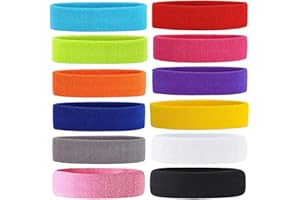 VILIYDUO 12 Piezas Diadema Deportiva para Mujer y Hombre,Diadema de Yoga, Banda para Cabello para el Sudor, Banda Elástica para Cabello, para Correr Fitness