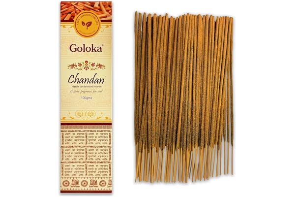 Rökelsepinnar Chandan – 1 förpackning med 100 g (70–90 pinnar) – aromaterapi – meditation – yoga – förpackning miljövänlig