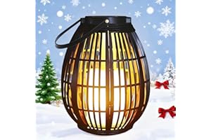 Joycome Farolillos Solares Exterior, Lampara Solar Jardin con Vela Parpadeante, Farol Solar Impermeable Lampara Exterior Mesa, Linterna para Adornos Jardin Terraza Balcón Decoracion - Negro