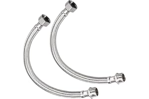 METALLIXITY Connettore Tubo Di Alimentazione Rubinetto (400mm/16") 2Pz, 304 Acciaio Inossidabile G1/2 Femmina A G1/2 Maschio Tubo Di Alimentazione Acqua - Per Cucina Bagno