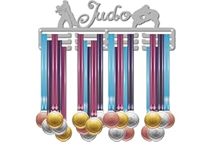CREATCABIN Porte-Médaille Judo Médaille Cintre Sport DisplayHanger Rack Awards Longe en Métal Robuste Fixation Murale Nageur Coureur Athlètes Joueurs Gymnastique Filles Cadeau Plus de 60 Médailles