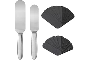 Bekecidi Fußpflege Set, 2 Stück Edelstahl Hornhautfeile in 2 Größe mit 20 Stück Schleifpapier, Hornhautentferner Fußraspel mit 2 Größe Sandpapier, Hornhauthobel für für Pediküre, Fußpflege