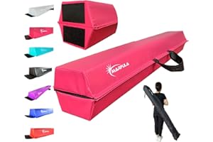 MARFULA 6 FT / 8 FT / 9 FT / 10 FT Balance Beam Folding Floor Gymnastics Equipment for Kids, Non Slip Base, Gymnastics Beam for Training Home Gym Use
