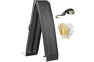 gardhom Rampe de Jardin en Aluminium, Rampe de Chargement de Voiture ATV Noire, capacité de Charge de 340 kg/pc, Durable, avec poignée et Gants