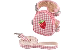 ESENLONG Katzen Leine Katzengurt mit Zugseil,katzengeschirr mit Leine ausbruchsicher,Kontrollierbares und verstellbares Zugseil für Kätzchen und Welpen