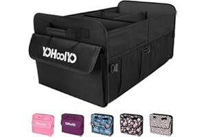 YOHOOLYO Organizador Maletero Coche Plegable 72L Gran Capacidad Organizador de Maletero Almacenaje Coche Compartimento Multifuncional, Impermeable, Antideslizante Negro