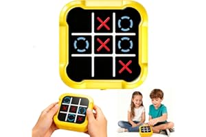 NiceBest Tic-TAC Toe Electrónico para 1-4 Personas, Tres en Raya Electronico, 3 en Raya Electronico, Juegos de Viaje Portátiles 3 en 1, Fiesta Familiar para Niños y Adultos