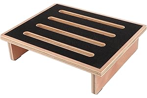 DAJAVE Sgabello monostadio in legno, per adulti con antiscivolo, in legno, per adulti e anziani, 450 Ib, sgabello da bagno, poggiapiedi, poggiapiedi per bambini (marrone)