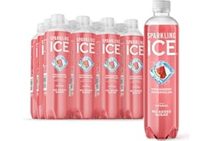 Sparkling Ice, Strawberry Watermelon Flavored Sparkling Water - Contains Vitamins- Only 12 calories- No Added Sugar - No Carbs (12 x 500ml Bottles)