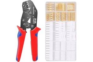 Wire Terminal Crimping Tool Kit, Dechengbao Ratcheting Wire Crimper AWG 22-16(0.5-1.5mm²) with 300PCS Female Male Spade Connectors & Bullet Connectors Terminals