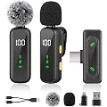 Micro Cravate sans Fil avec Affichage de Batterie, Mini Lavalier Microphone Wireless USB Micros pour iPhone/Telephone/iPad/PC, Appairage Automatique, pour Podcast/Vlogging/TikTok/YouTube (Noir)