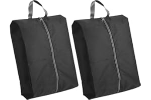 WINDFROMORT Set De 2 Sac Chaussures - Housses Chaussures Imperméables pour Sac Chaussures Voyage, Grand Sac Chaussures pour Bagages, Vacances, Salle De Sport Et Maison (Noir)