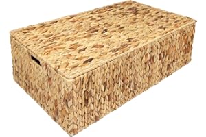 woodluv Water Hyacinth Under Bed Storage Box Chest Basket -Extra Large