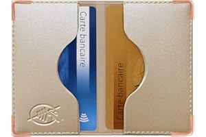 Color Pop® Etui 2 Cartes bancaires blindé (Anti-RFID) - Fabrication française - Protection des données bancaires (Perle - PVC Métal) - 9,7 x 6,5 x 0,5 cm