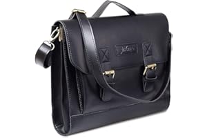 JAKAGO Retro Leather Laptop Briefcase 13.3 inch,Premium Waterproof Messenger Satchel Bag for Men/Women