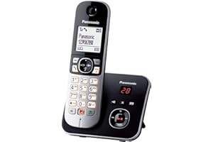 Panasonic KX-TG6861JTB Telefono Cordless Digitale con Segreteria Telefonica Digitale, Unità Base e Ricevitore Singolo, ID Chiamante, Blocco Chiamate, Blocco Chiamate Automatiche, Display LCD, Nero