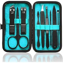 9-in-1 Maniküre Set Aus Edelstahl – Nagelknipser, Pflegewerkzeuge In Reißverschluss-Etui, Roségold, Für Damen & Herren