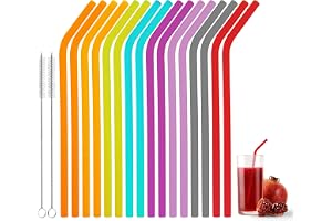 16 st silikon återanvändbara sugrör färgglada miljövänliga sugrör för vuxna barn resesugrör med 2 mjölkborstar juice yoghurt smoothies bubbla te kaffe cocktail