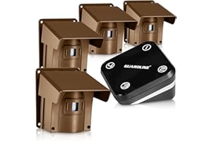 Guardline Smart Home Security Systems – Weatherproof, Wireless Driveway Alarm System w/Receiver and 4 Sensors for Property Protection